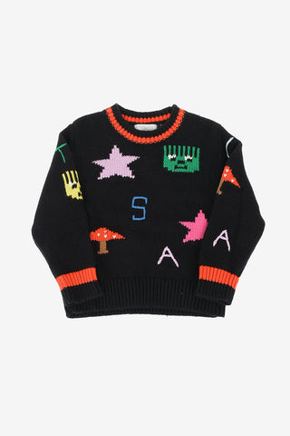 embroidered crew-neck sweater