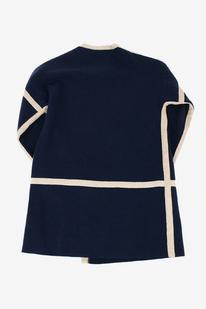Knit Wrap Jacket With Glitter Side Bands
