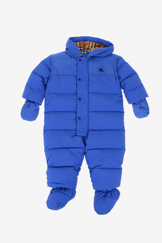 hooded Down Jcket With Zip Closure