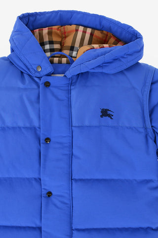 hooded Down Jcket With Zip Closure