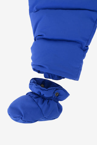 hooded Down Jcket With Zip Closure