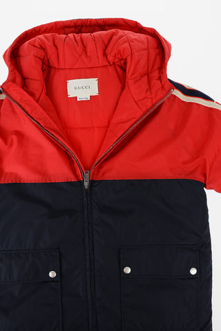 two-tone blouson with Logo Side Band