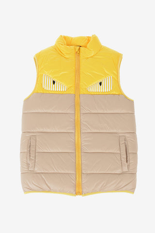 two-tone sleeveless Puffer jacket