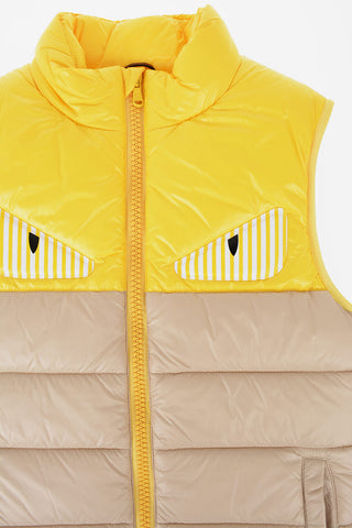 two-tone sleeveless Puffer jacket