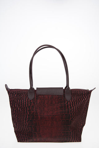 Crocodile Print LE PLIAGE Bag With Double Handle