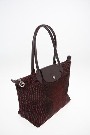 Crocodile Print LE PLIAGE Bag With Double Handle 