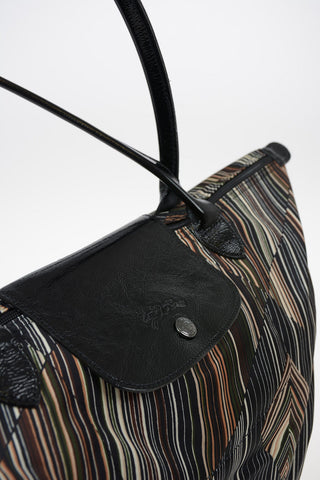 Striped Fabric LE PLIAGE Tote Bag