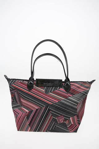 Striped Fabric LE PLIAGE Bag With Double Handle