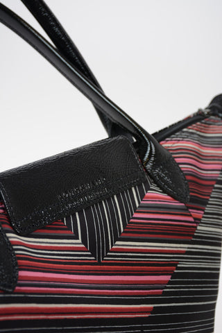 Striped Fabric LE PLIAGE Bag With Double Handle