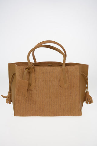 Tote Bag With Braided Suede Details