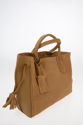 Tote Bag With Braided Suede Details