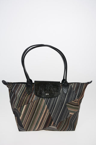 Borsa LE PLIAGE a Doppio manico in Tessuto a Righe 