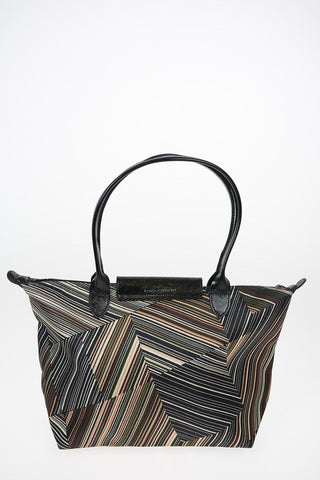 Striped Fabric LE PLIAGE Bag With Double Handle