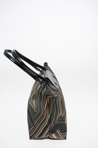 Striped Fabric LE PLIAGE Bag With Double Handle