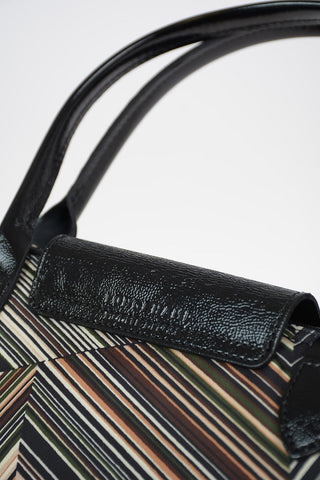 Striped Fabric LE PLIAGE Bag With Double Handle