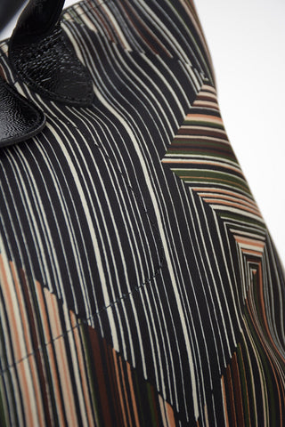 Striped Fabric LE PLIAGE Bag With Double Handle