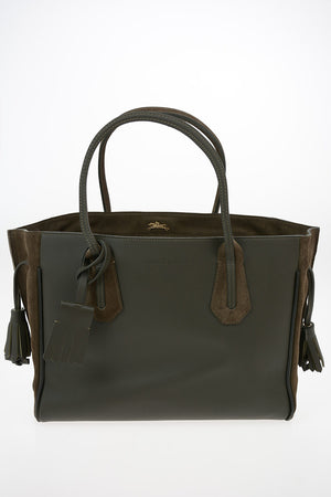 Leather and Suede Tote Bag