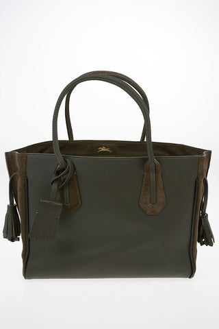 Leather and Suede Tote Bag