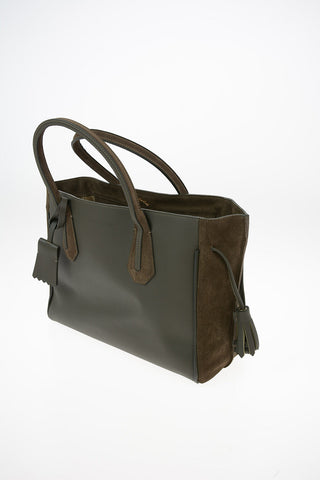 Leather and Suede Tote Bag