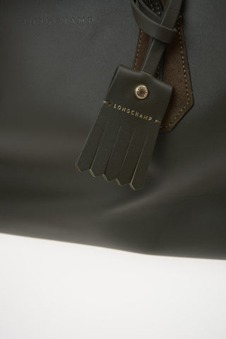 Leather and Suede Tote Bag