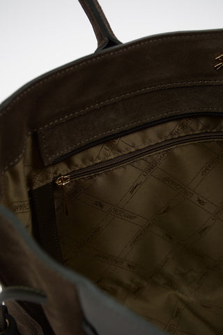 Leather and Suede Tote Bag