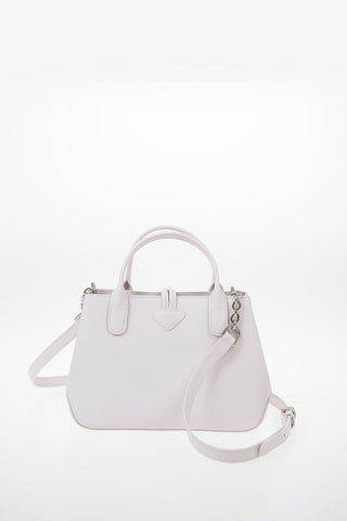 Coated Canvas Mini Tote Bag with Floral Embroideries