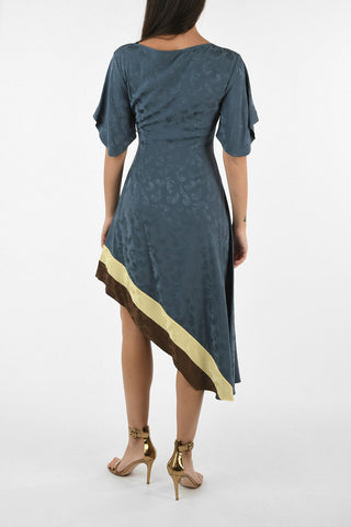 Feathers Printed Asymmetrical dress