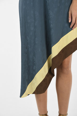 Feathers Printed Asymmetrical dress