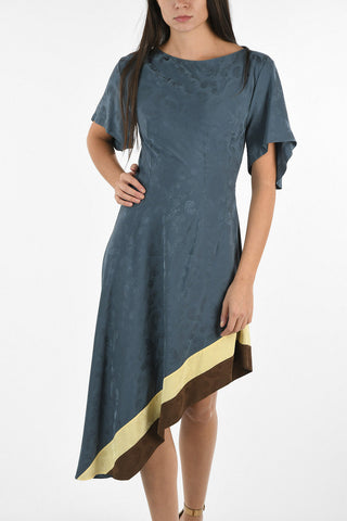 Feathers Printed Asymmetrical dress