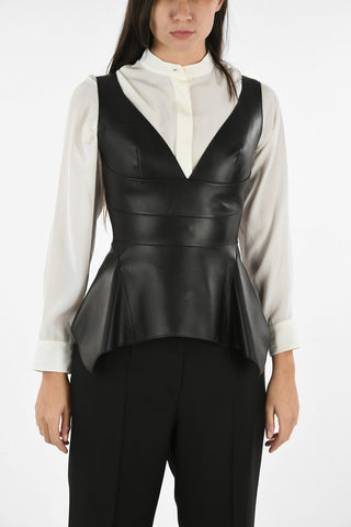 Leather Loose Fit Top With Zip Back Closure