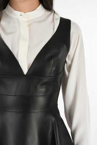 Leather Loose Fit Top With Zip Back Closure