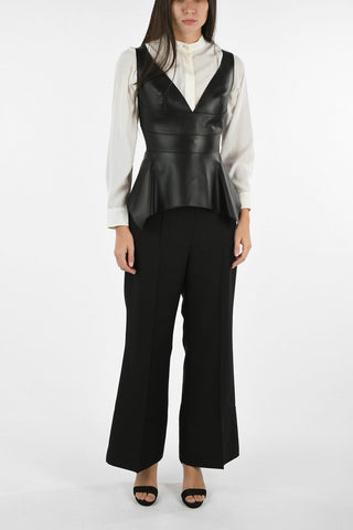 Leather Loose Fit Top With Zip Back Closure