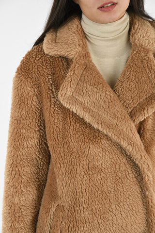 MICHAEL Faux Fur Double Breasted Coat