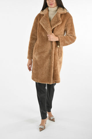 MICHAEL Faux Fur Double Breasted Coat