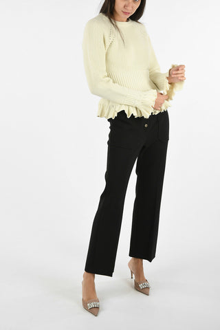 Ribbed Sweater with Frill