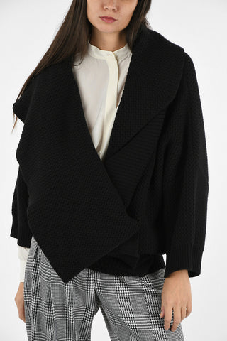 Virgin Wool Asymmetrical Cardigan