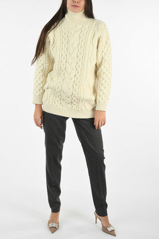 Cashmere and Wool Cable Knit Sweater