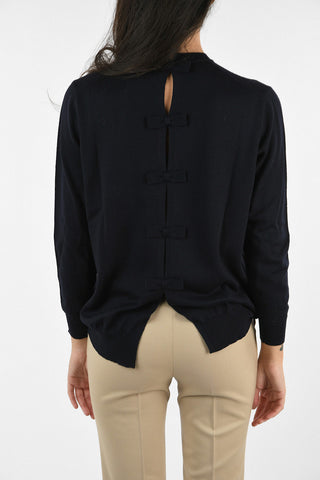 Virgin Wool Sweater with bow on back