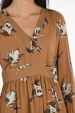STUDIO Silk OLEA Empire Dress With Floral Print 