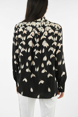 Silk Floral Tie neck Blouse
