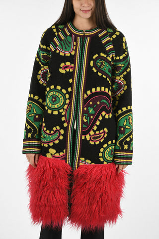 Merino Wool Paisley Maxi Cardigan