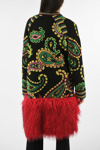 Merino Wool Paisley Maxi Cardigan