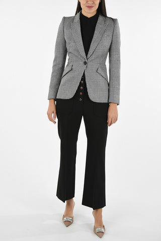 Houndstooth Single Breasted Blazer