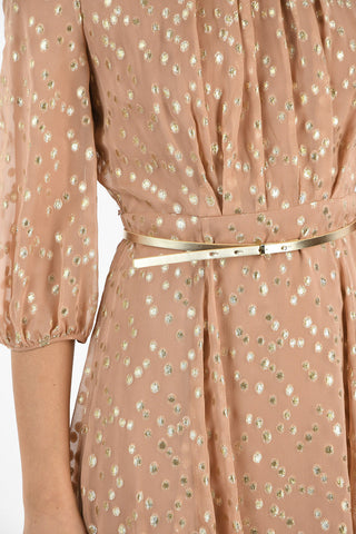 STUDIO Vestito OPUNZIA a Balze con Pois in Lurex e Cintura