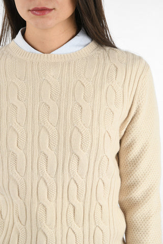 Cashmere and Wool Cable Knit Sweater
