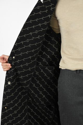 Embroidered Single Breasted Coat