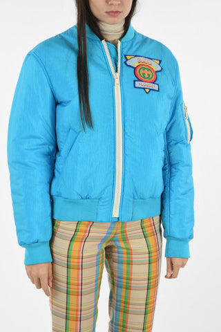 Nylon Embroidered Puffer Bomber