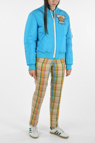 Nylon Embroidered Puffer Bomber