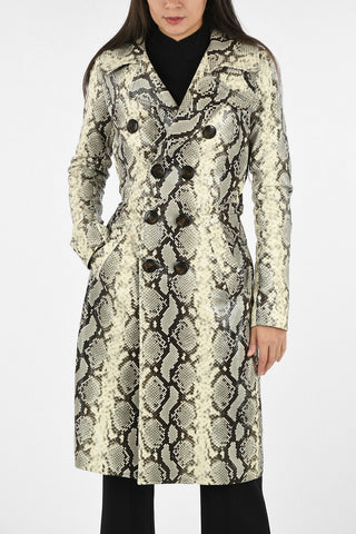 Leather Python Print Trench