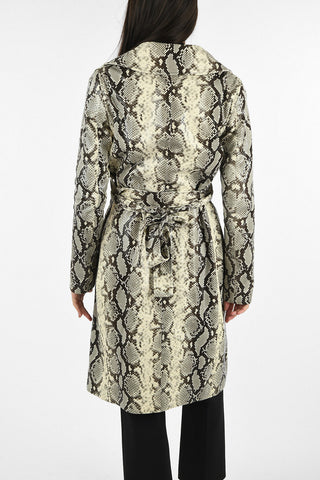 Leather Python Print Trench